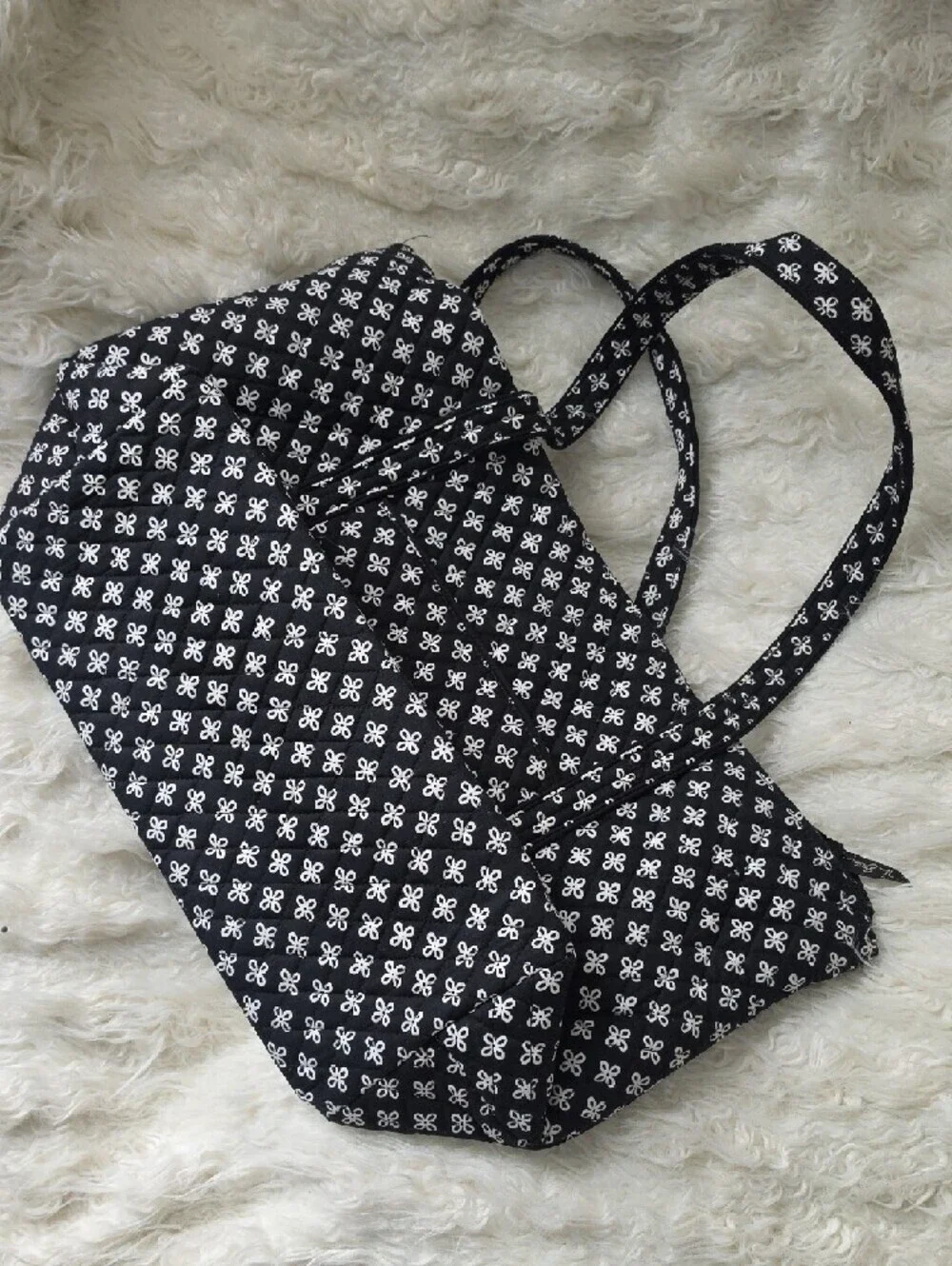 Large Black Quilted Vera Bradley Tote Bag